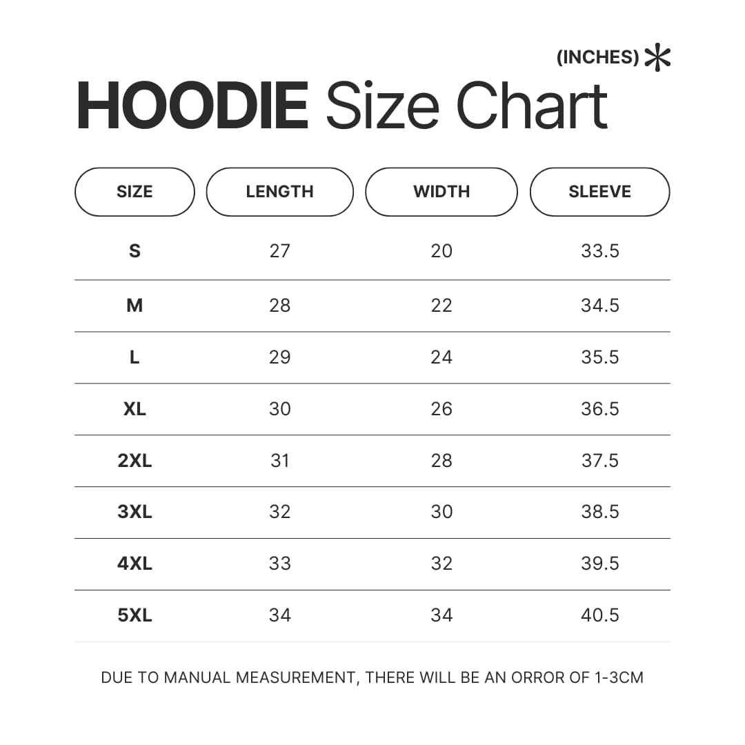 Hoodie Size Chart - Tate McRae Shop