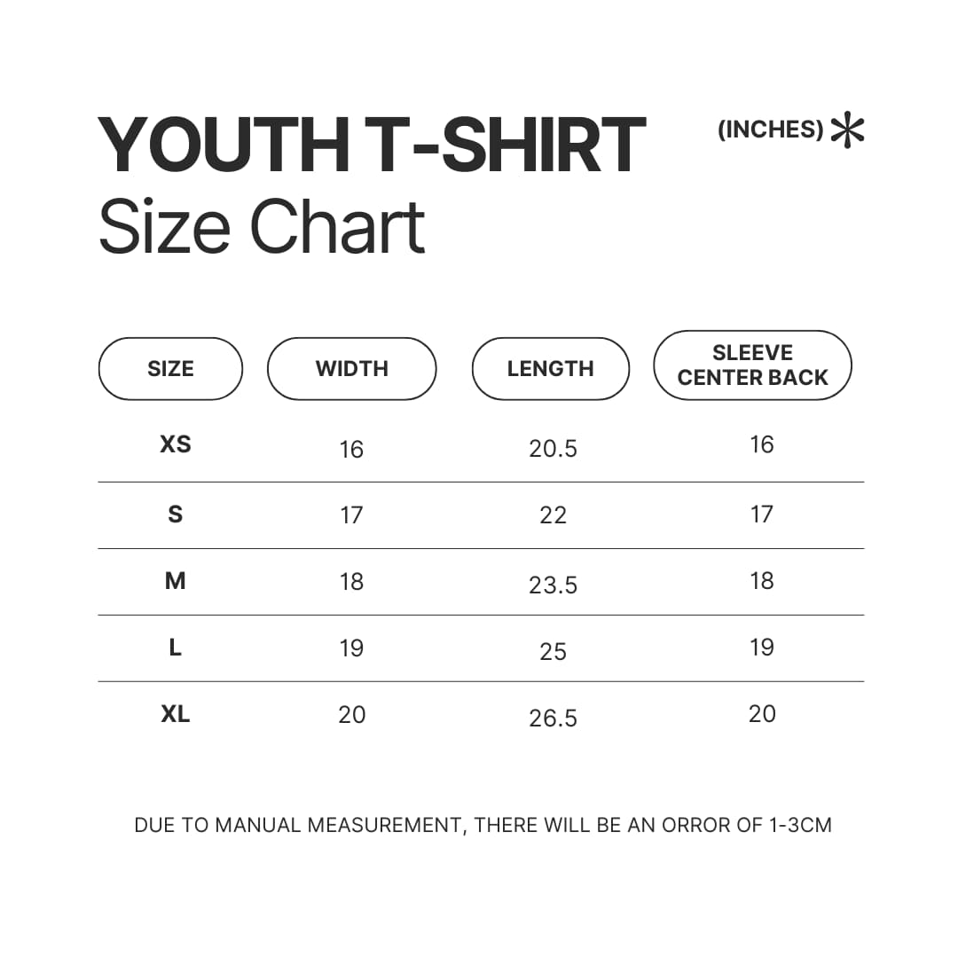 Youth T shirt Size Chart - Tate McRae Shop